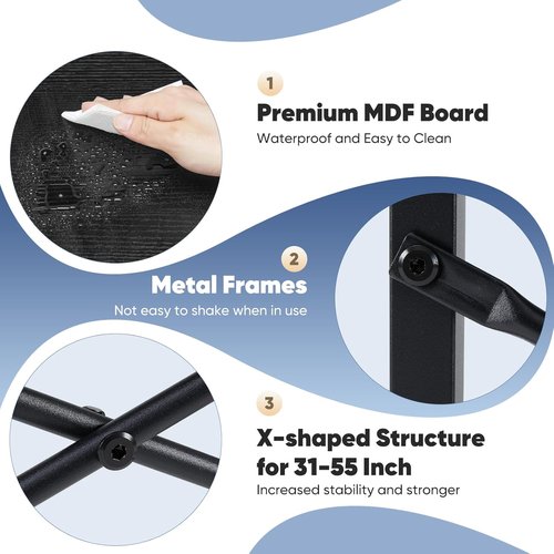 DUMOS 55-Inch Computer Desk - Modern Home Office Work Table with X-Shaped Reinforcement | Black