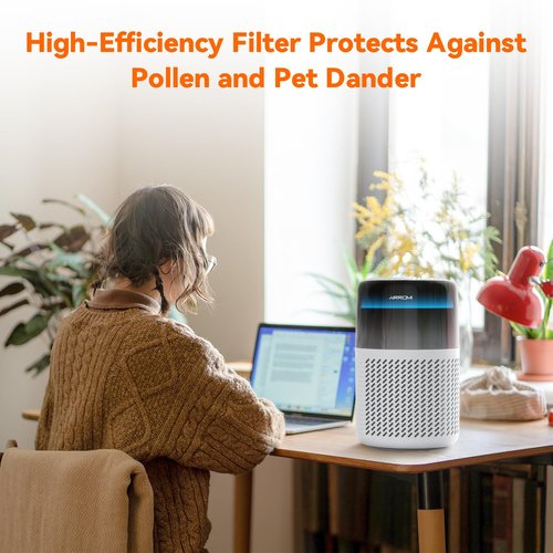 AIRROMI A2005 HEPA Air Purifier Replacement Filter, 3-In-1 Original Filter, Remove 99.97% of 0.3 Micron Particle 1 Pack White Activated Carbon 1Pack
