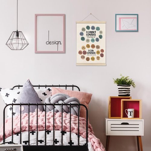 DOI-LANEE Calming Strategies Poster Frame - Inspirational Mental Health Wall Art 16x12 Inch | Motivational Decor for Therapy Offices