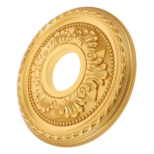 Cabilock Round Ceiling Medallion Plate for Light Fixtures 12.20 Inch Gold Ceiling Medallion Cover for Home Lighting Living Room Bedroom and Dining Room