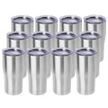 DOMICARE 20oz Tumbler with Lid Stainless Steel Tumblers Bulk, Double Wall Vacuum Insulated Coffee Travel Mug, 12 Count (Pack of 1) Stainless Steel