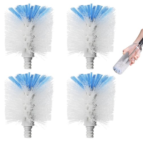Bottle Brush Refill, 4 Pack Bottle Brush Replacement Head for OXO Bottle Brush, Dual Bristle Design for Water Bottles, Glasswares, Baby Bottles