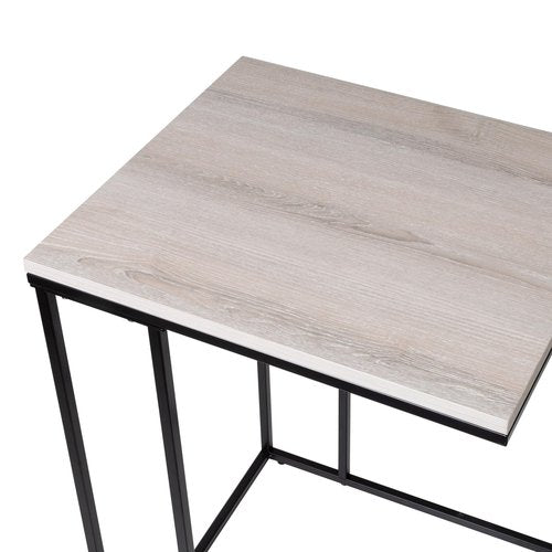 Honey-Can-Do Square C End Table, Natural TBL-09252 Black