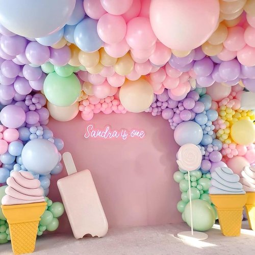 Netnology Pastel Balloons Set - 60Pcs 12 Inch Colorful Latex Balloons for Birthday & Party Decor