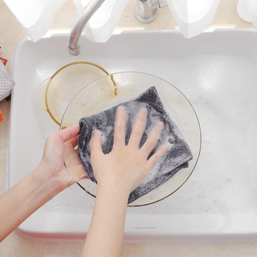 Homaxy Kitchen Dish Cloths - 100% Cotton Waffle Weave, Ultra Soft & Absorbent, 12x12 Inches, 6-Pack