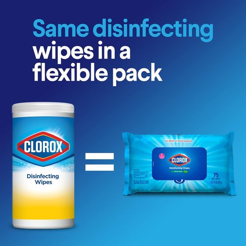 Clorox Disinfecting Wipes - Value Pack of 6 Canisters | Crisp Lemon & Fresh Scent, Easy Pull Design