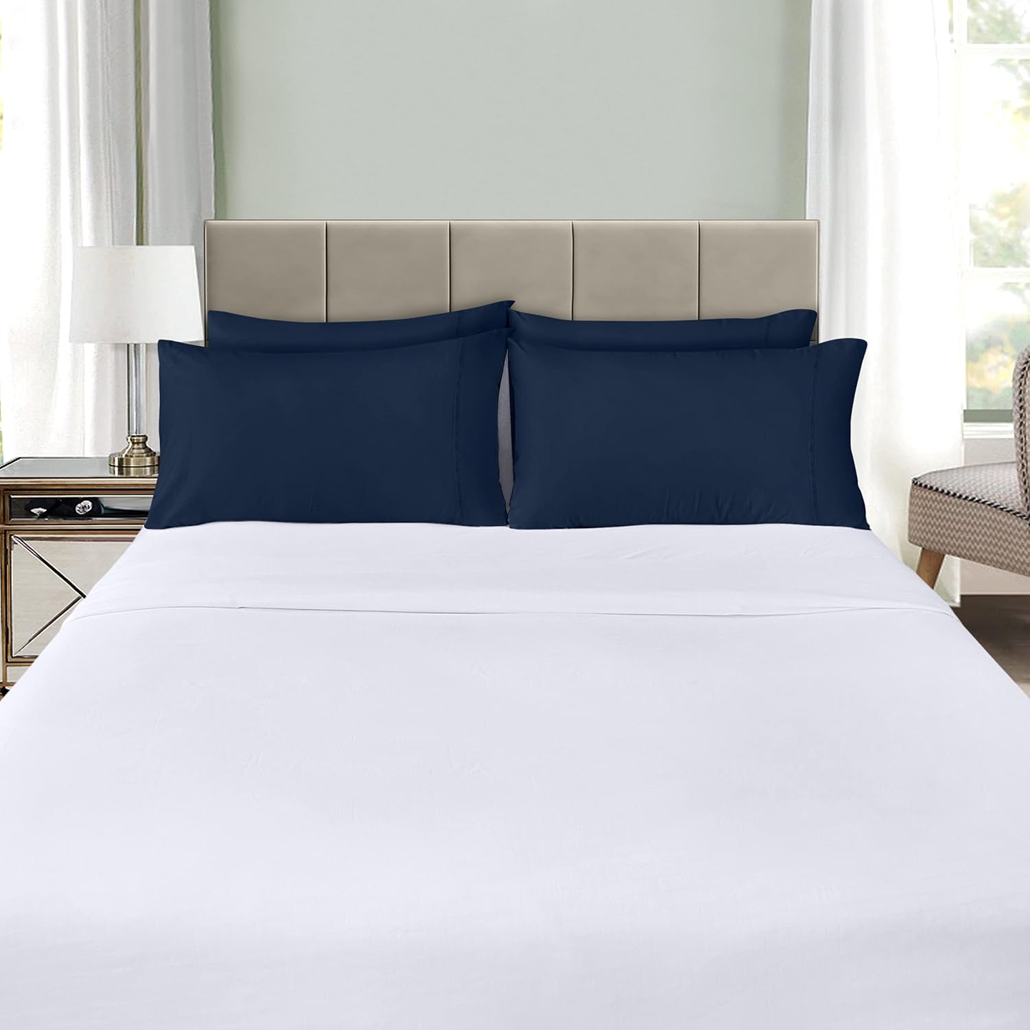Utopia Bedding Standard Pillow Cases - Soft Brushed Microfiber - 12 Pack, Navy | Fade Resistant 20 X 26 Inches