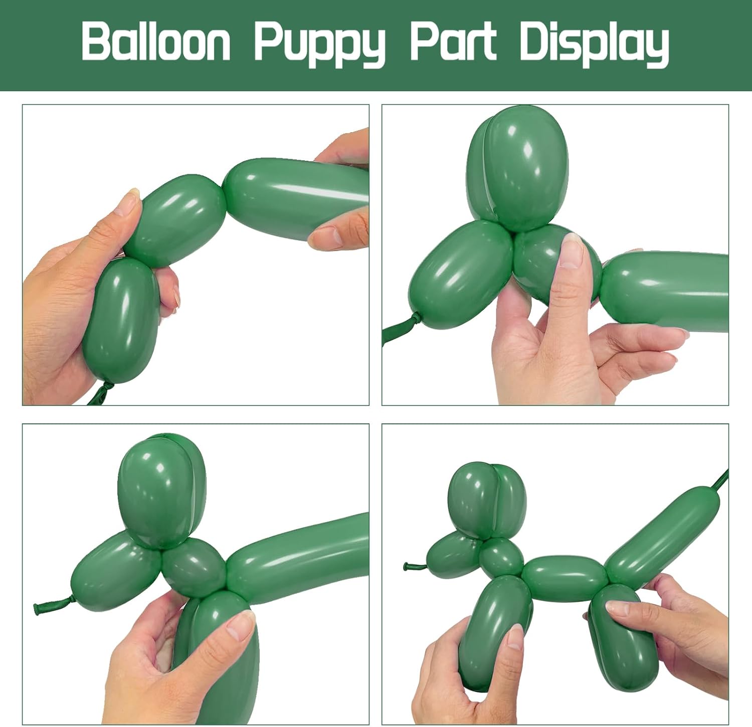 Sage Green 260Q Balloons by [Brand Name] - Thick Latex Twisting Balloons for Animal Models | 100pcs