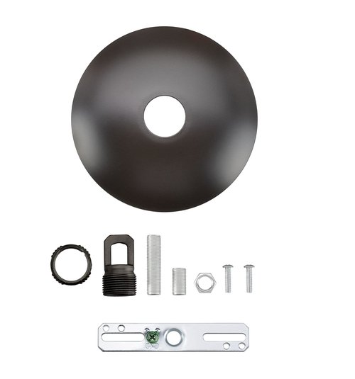 Aspen Creative 21511-11, Contemporary Chandelier & Light Fixture Canopy Kit w/Collar Loop, Oil Rubbed Bronze, 5" Diameter, 1" Center Hole