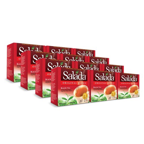 Salada Black Tea Blended Bold Strong Black Tea with 100 Tea Bags Per Box (Pack of 12) Contains Caffeine Brew Hot Naturally Flavored Rich in Antioxidants Original Blend Tea