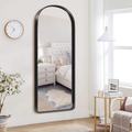 71x28 Inch Black Aluminum Alloy Wall Mount Rounded Corner Arched Mirror - Variation of THIS listing