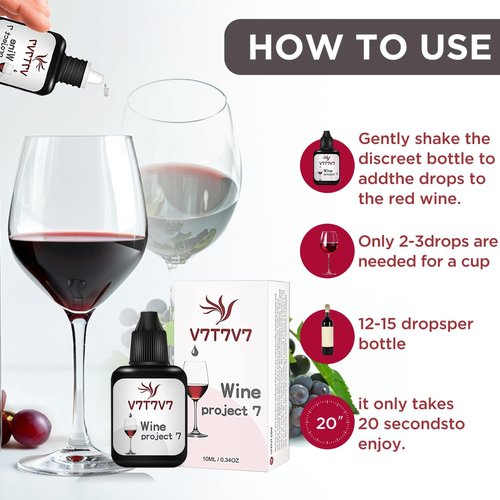 2 Pack Wine Filter Drops, Red White Wine Lovers Sulfite Remover Tasteless Purifier Accessories Filters for Histamines and Sulfite, Party Gifts for Him Men and Women