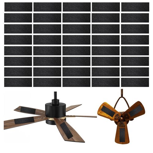 40 Pack Ceiling Fan Filters for Blades - Ceiling Fan Air Purifier Pads Accessories Dust Catcher - Activated Coconut Carbon Fan Filter