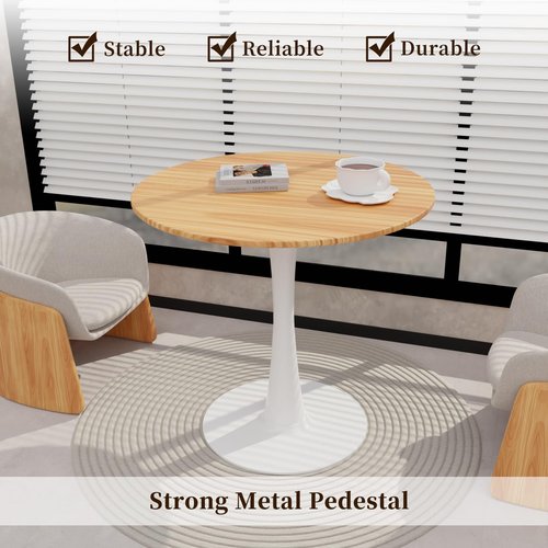 23.62" Small Round Dining Table for 2 – Durable & Well-Made Tulip Table with Sturdy Metal Frame, Compact 2-Seater Kitchen or Dining Room Table for Small Spaces, Apartments, Café, Restaurant, Office 1