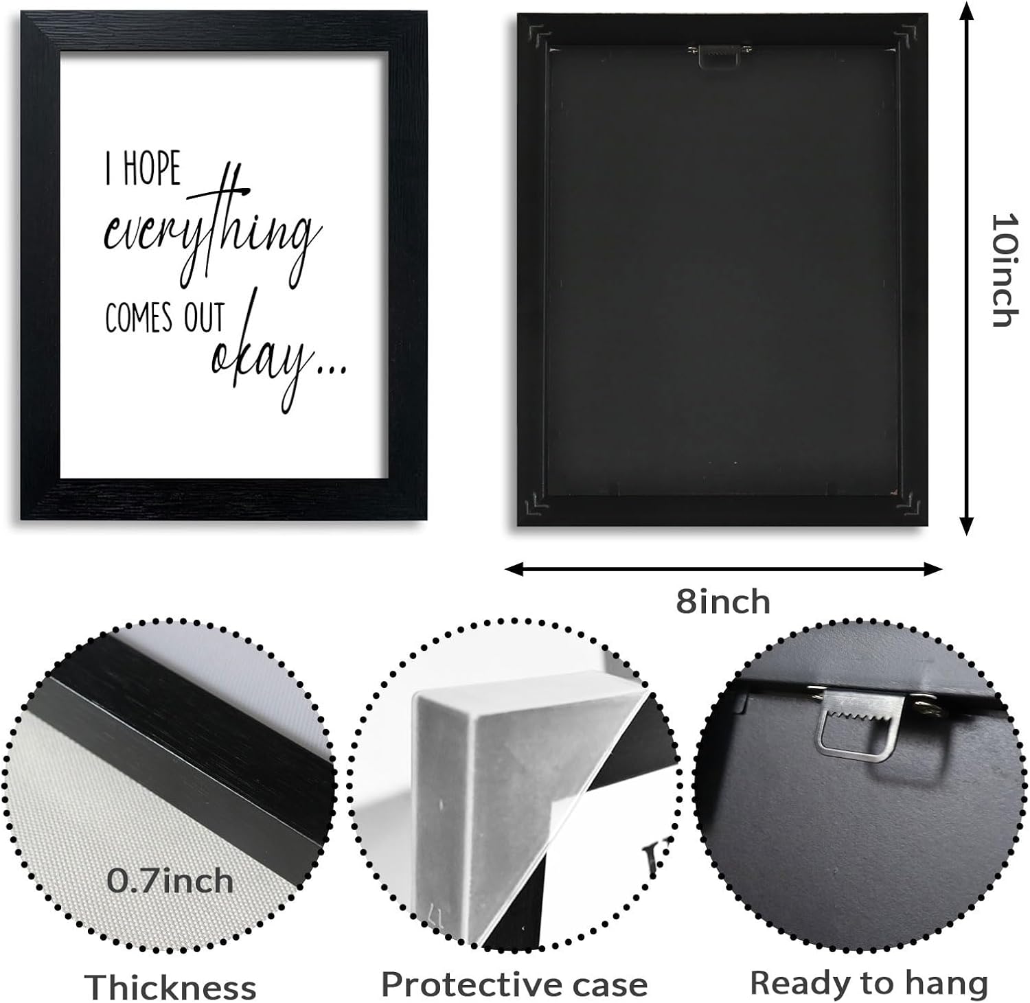 Pigort Funny Bathroom Sign - Black and White Wall Art Decor | 8x10 Inch Toilet Quote for Guest Room