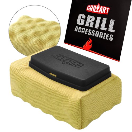 GRILLART Grill Brush Bristle Free, Replaceable BBQ Cleaning Head (No Handle), Safe Replacement Cleaning Pad for Cast Iron/Stainless-Steel Grates - Black