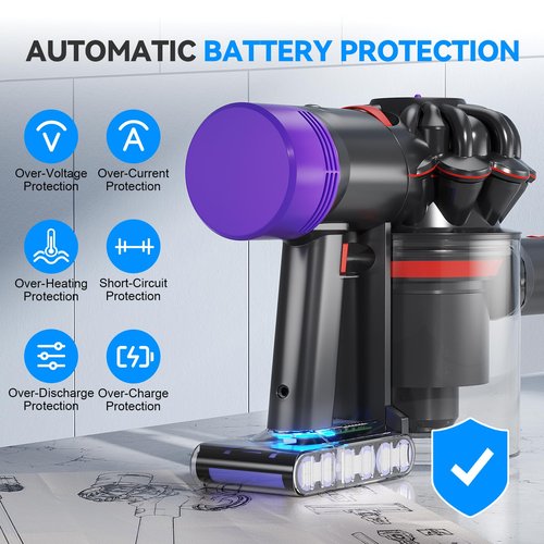 TURPOW Replacement for Dyson V8 Battery 6.0Ah 21.6V Compatible with SV10 Battery 215681 V8 Animal V8 Absolute V8 Fluffy V8 Motorhead V8 Carbon Fiber Cord-Free Handheld Vacuum