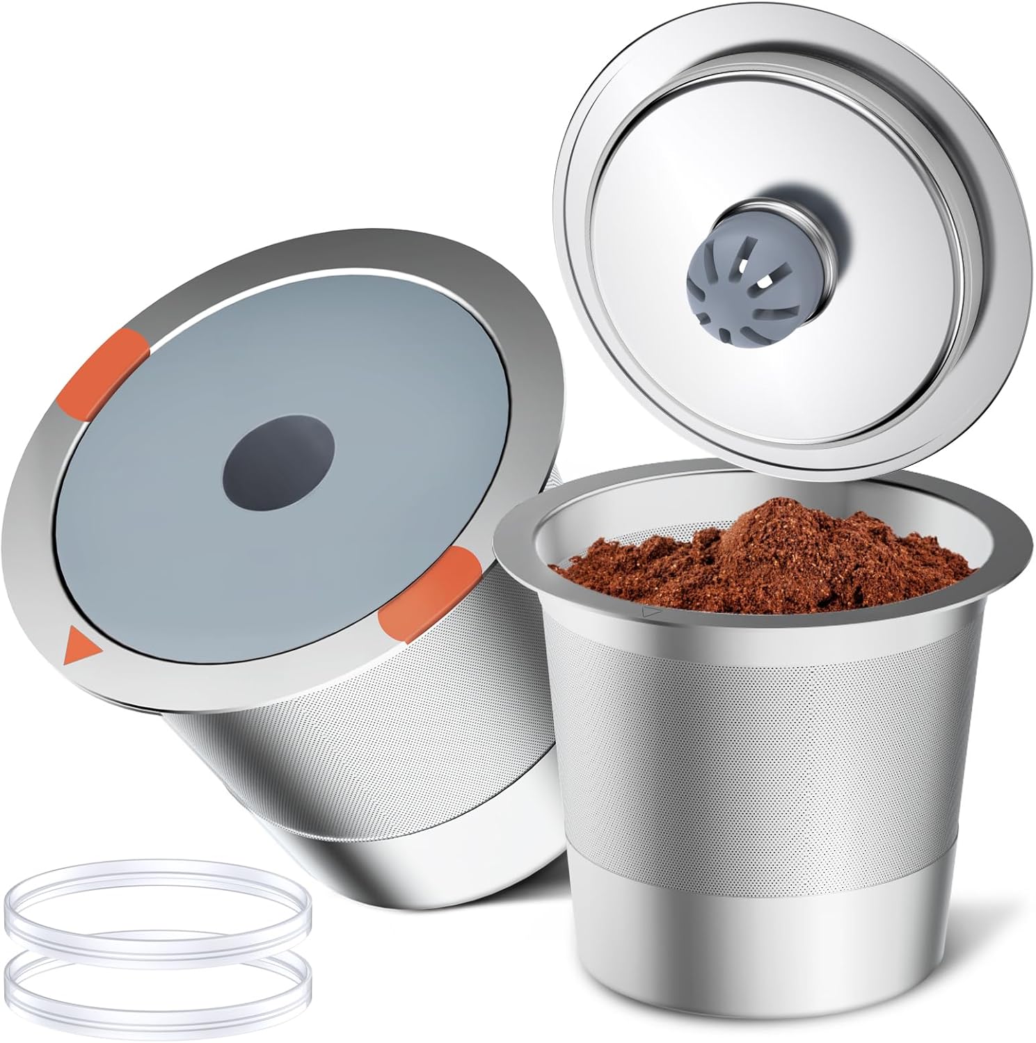 Noalto Reusable K Cups - Universal Stainless Steel Coffee Pods for Keurig 1.0 & 2.0 | 2-Pack