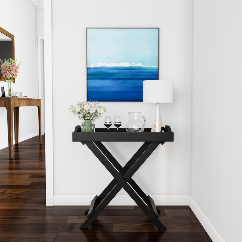 Folding End Table with Removable Tray - Multiple Colors