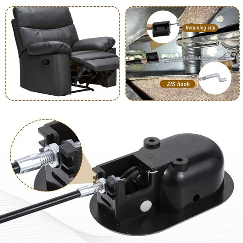 2 Set Recliner Handle Replacement Parts with Pull Cable, Durable Recliner Release Pull Handle, Repair and Replacement Accessories Fits Most Recliner Chair Sofa, ABS Material