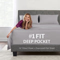 Twin Sheets Set - Twin Bed Sheets Kids Calm Grey - 16" Deep Pockets Fitted Sheet, Oversize Flat Sheet, 1 Zipper Closure Pillowcase