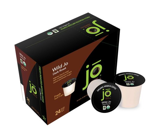 WILD JO: 48 Cups Dark French Roast Organic Coffee for Keurig K-Cup Compatible Brewers, Fresh Seal Single Serve Cups, Bold Strong Rich Wicked Good, Fair Trade Certified Kosher Gluten Free by Jo Coffee®
