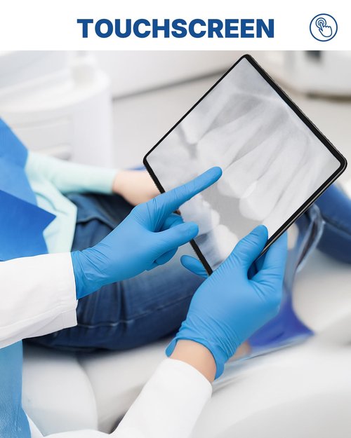 Schneider Blue Vinyl Synthetic Exam Gloves, Large, Case of 1000, 4-mil, Powder-Free, Latex-Free, Non-Sterile, Disposable Gloves