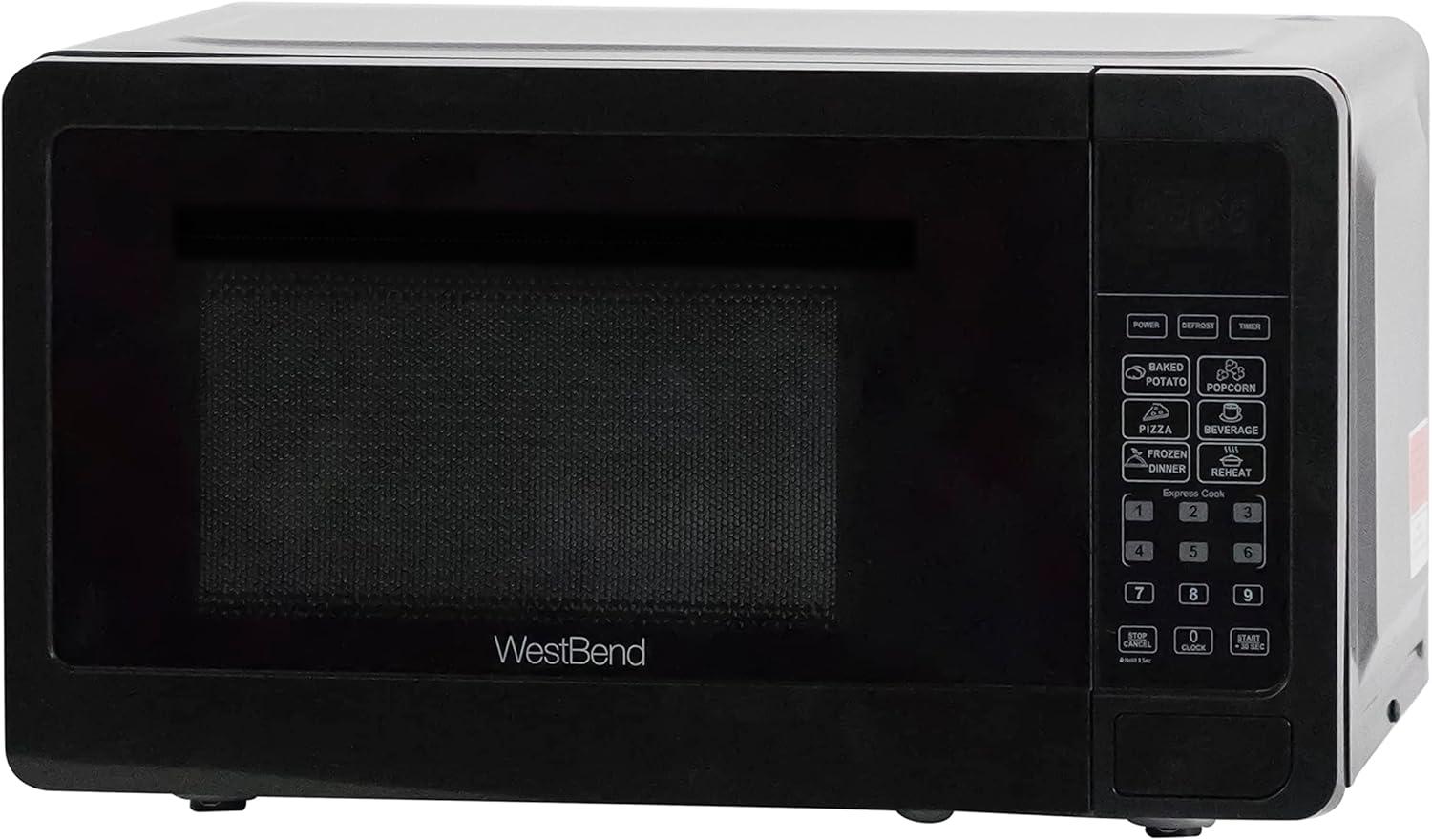 West Bend Microwave Oven - 700-Watt Compact Design with 6 Pre-Set Cooking Settings | 0.7 Cu.Ft., Black