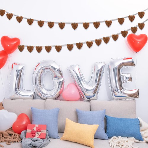 Yaocom 48 Pcs Rusty Bells Crafts Heart Shaped Valentine's Day Bell Decorations Metal Sleigh Bells with Jute Rope DIY Jingle Bell for Wedding Garland Farmhouse Rustic Front Door Window Decor