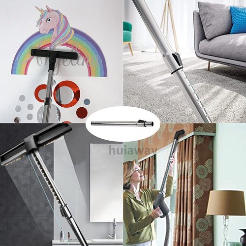 Huiaway 1 1/4 inch 32mm Chrome Telescopic Hose Metal Vacuum Wand Hose Vacuum 1.25inch Extension Wand Extends to 31.9 Inch Long for Most Brand Vacuum