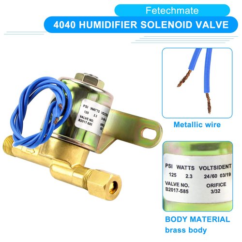 Humidifier Water Solenoid Valve 4040 B2015-S85 B2017-S85 Solenoid Valve Replacement Compatible with April-aire Humidifier 400 500 600 700 220 224 Series | 24 Volts, 2.3 Watts,60 HZ by Fetechmate