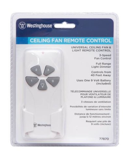 Westinghouse 7787000 Ceiling Fan and Light Remote Control, White