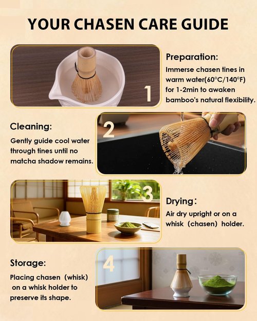 Matcha Whisk - Handcrafted 2-Pack Bamboo Chasen | 100-Prong Traditional Stirrer for Authentic Tea