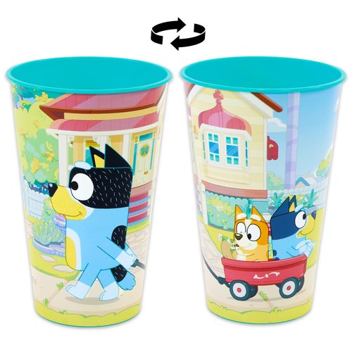 Bluey Reusable Tumbler Cup Pack - Themed Party Favor 6 Piece Bundle with 24 Oz Cups Measuring 6" Tall Plus Stickers, More | Bulk Bluey Water Tumblers