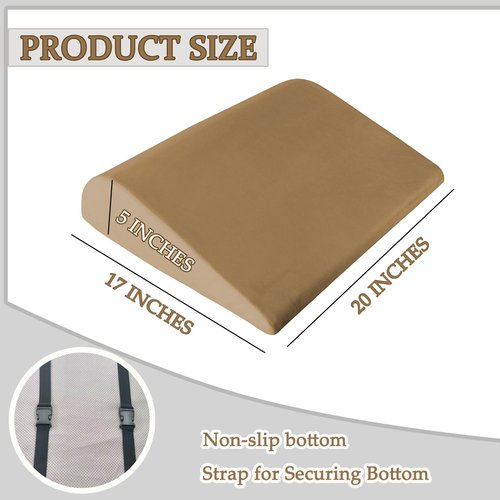 Foreard Recliner Foot Rest Cushion, Extra Large Recliner Leg Pillow with 2 Adjustable Straps, for Bed, Chair Sofa Lumbar Support Foam Wedge Pillow (Brown)