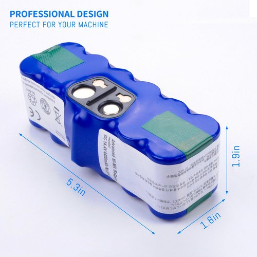 ANCBD Replacement NiMH Battery for iRobot Roomba 500 510 521 527 530 531 532 533 535 536 600 610 618 620 650 655 660 700 760 770 780 790 800 870 871 880 R3 Pet Series Blue 14.4V/4400mAh (Blue)