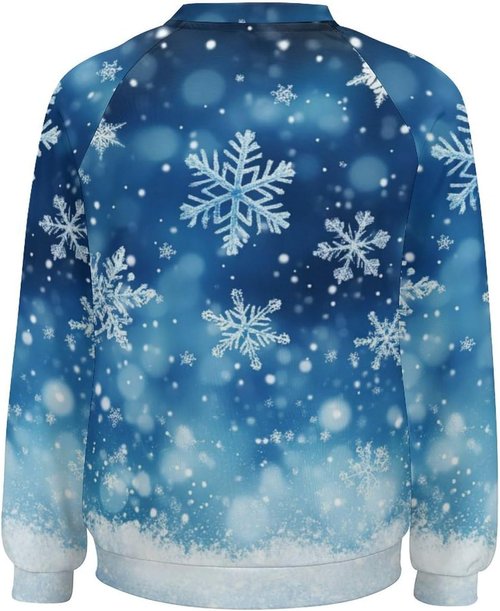LOAIHA Christmas Sweatshirts - Women's Long Sleeve Graphic Pullover with Tree & Snowman Design
