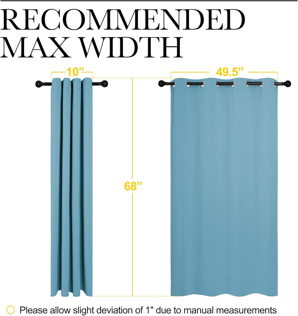 NICETOWN Thermal Insulated Blackout Curtains - Room Darkening Drapes, Teal Blue, Set of 2 (55x68 inches)