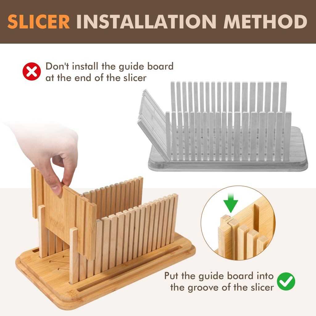 RYTOXILO Bread Slicer with Bread Box, Black Bread Storage Container for Kitchen Countertop with Multifunction Bamboo Lid, 3 in 1 Breadbox for Loaf Slicing & Tray, Bread Holder for Kitchen