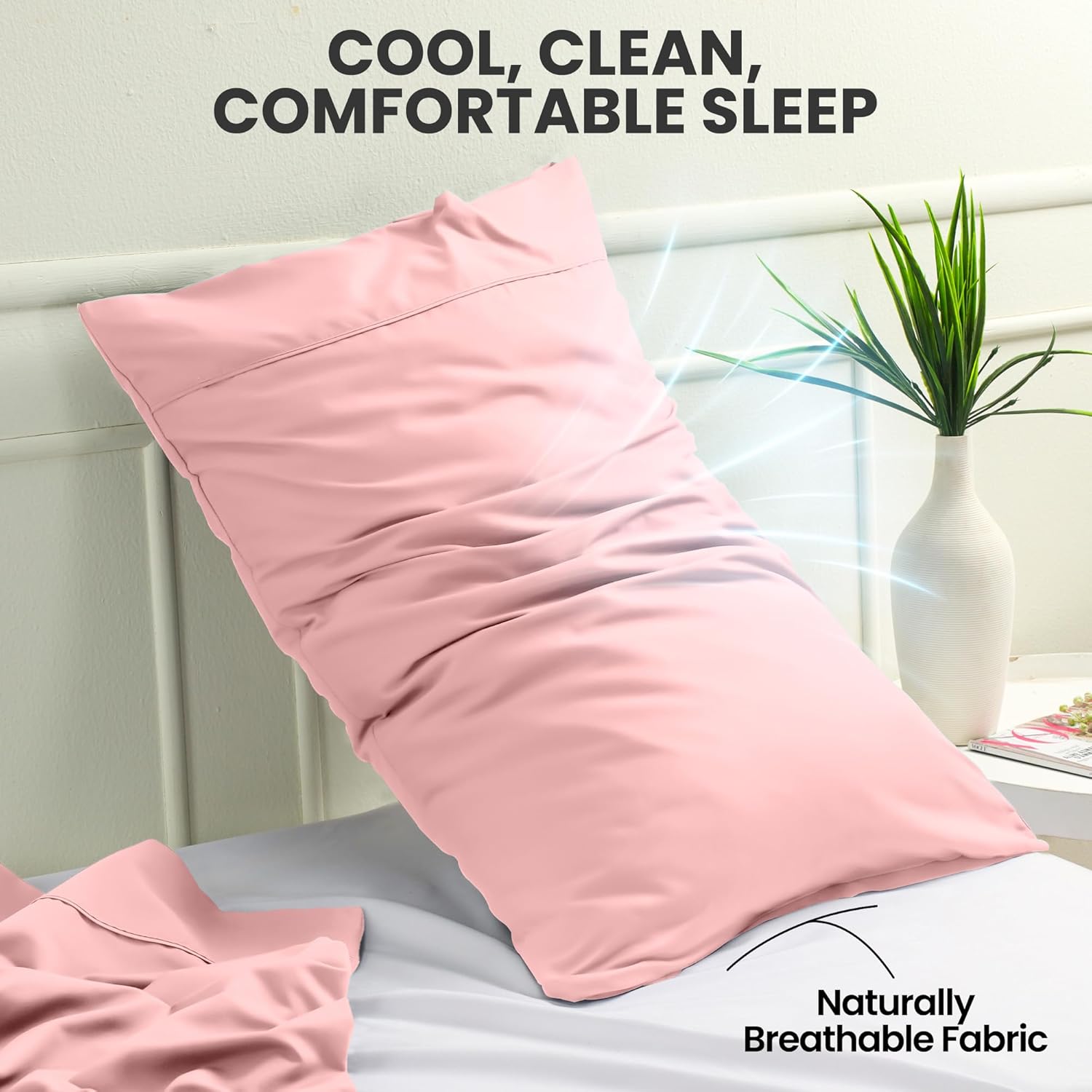 Utopia Bedding Pillow Cases - Soft Brushed Microfiber 2-Pack | Oeko-TEX Certified, 20x26 Inches (Pink)