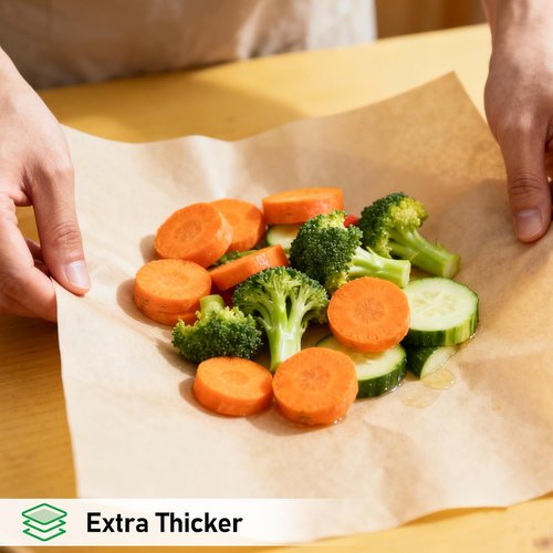 EcoDispose Non-Stick Precut Parchment Paper Baking Sheets - Half Pan Liners, Unbleached, 500 PCS (12-3/16" x 16-3/8")