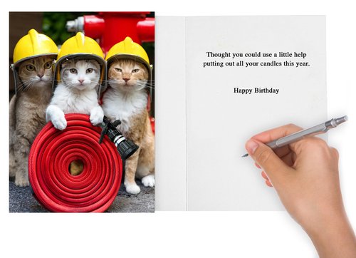 CardFool Funny Cat Birthday Card for women, men, family & friends - hilarious greeting card if you need help putting out your candles birthday cards for all