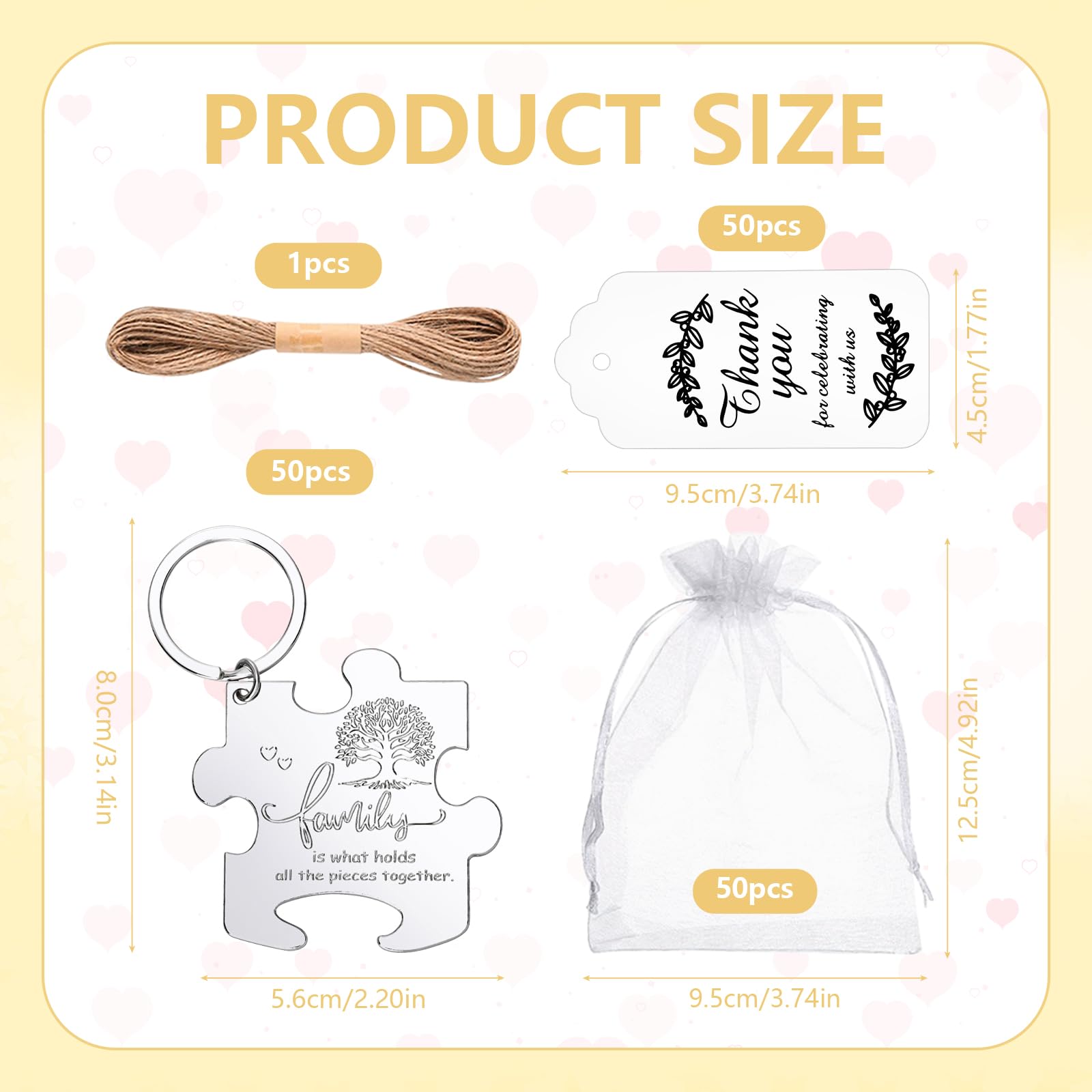 YKLIGTN 50Set Family Reunion Favors Family Tree Bottle Opener Keychain with Gift Bags and Thank You Card for Party Souvenir Gifts-Sliver