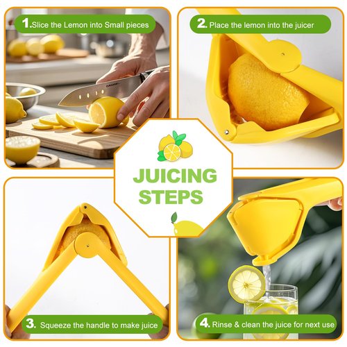 Lemon Squeezer, Effective Squeezing Juice Press, Easy-to-Use, Sturdy Flat Manual Lemon Juicer, Lime Squeezer, Citrus Juice Presser, to Squeeze Lemons, Limes, Citrus, oranges And Other Fruits