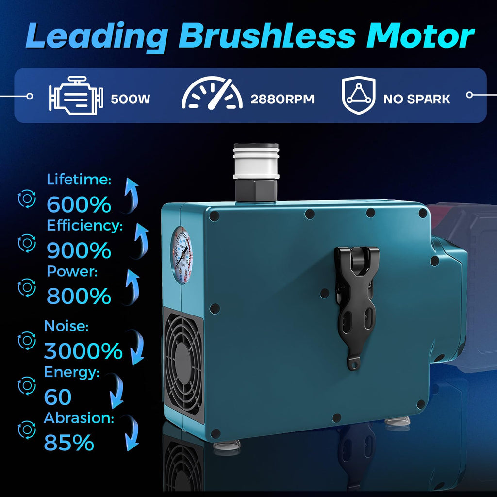 Cordless Air Compressor for Ma-kita 18V Battery (No Battery), Max 175 PSI Portable Air Compressor without Air Tank, Oil-Free and Ultra Quiet, for Small Pneumatic Nail Gun