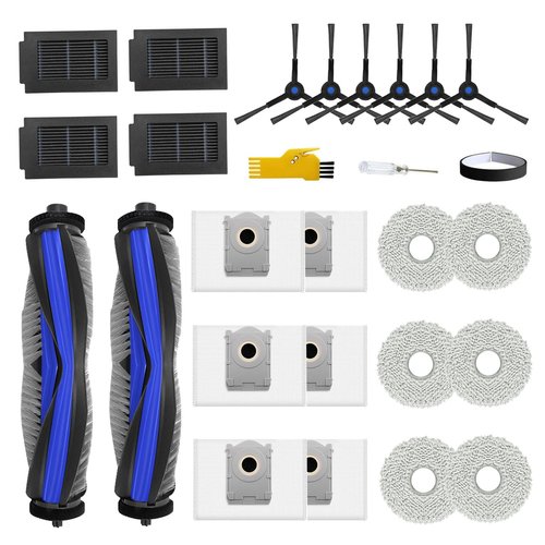 aoteng T50 Max Pro Omni Replacement Parts for ECOVACS DEEBOT T50 Max Pro Omni / T50 Max Pro Omni Gen2 Robot Vacuum Cleaner 2 Main Brushes, 4 Filters, 6 Side Brushes, 6 Mop Cloths, 6 Bags