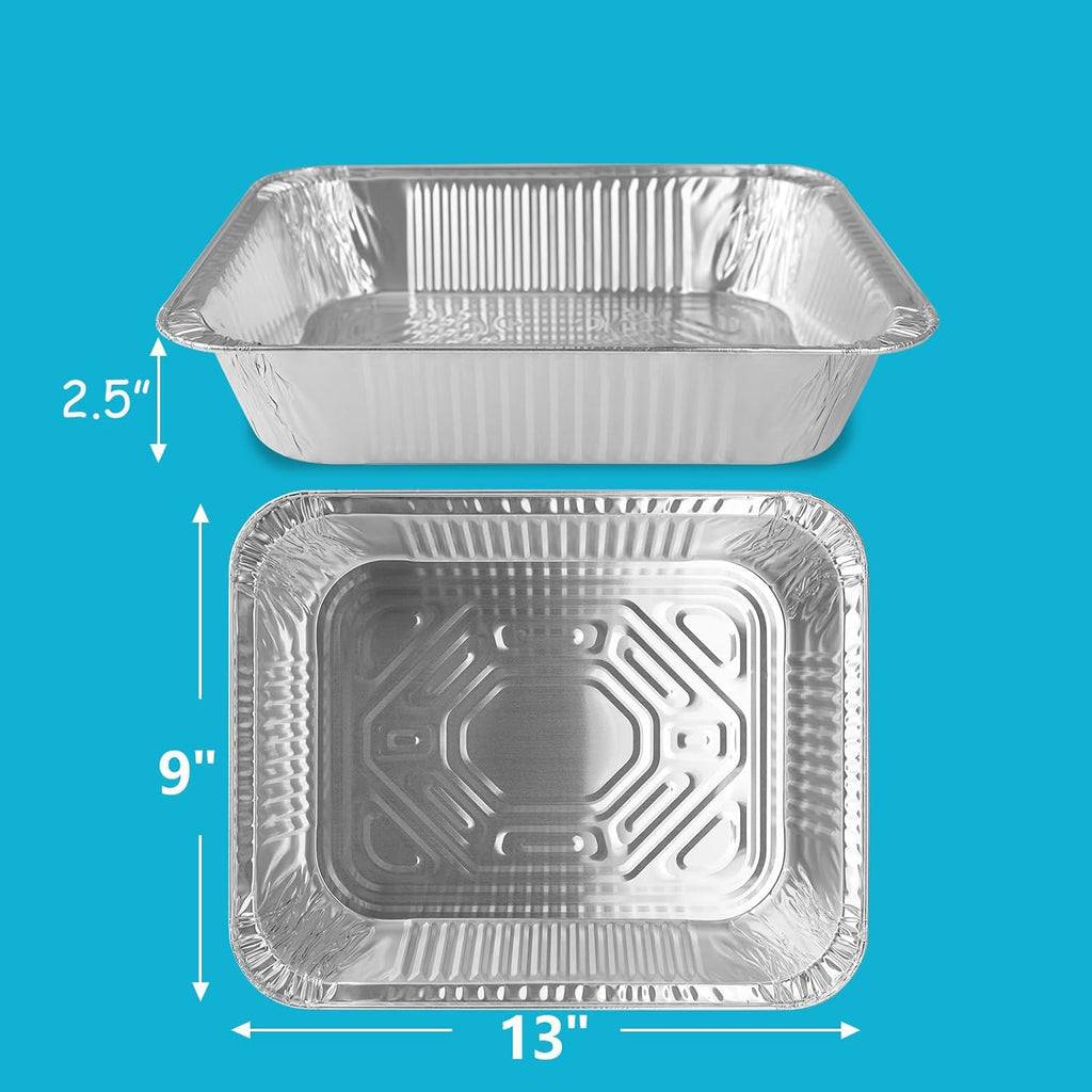 Thickened Aluminum Foil Pans by [Brand Name] - Extra Deep 9x13 Disposable Pans with Lids for Baking & Catering | 10-Pack