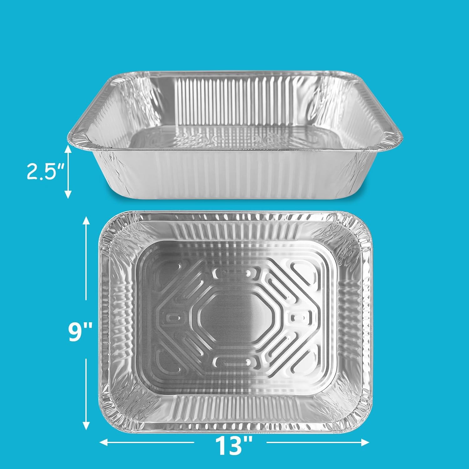 Thickened Aluminum Foil Pans by [Brand Name] - Extra Deep 9x13 Disposable Pans with Lids for Baking & Catering | 10-Pack