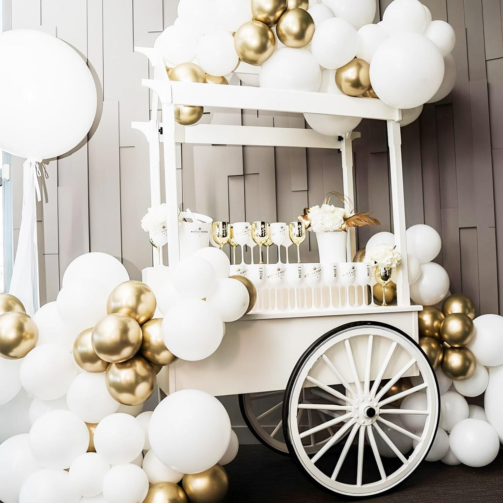Voircoloria White Pearl Latex Balloons - 12 Inch, 66 Pack | Perfect for Weddings, Birthdays & Showers