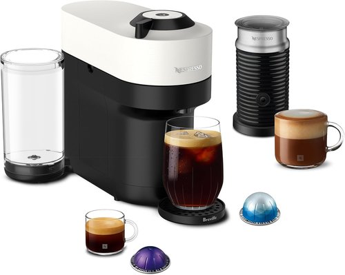 Breville Nespresso Vertuo Pop+ Coffee & Espresso Maker - Coconut White with Milk Frother